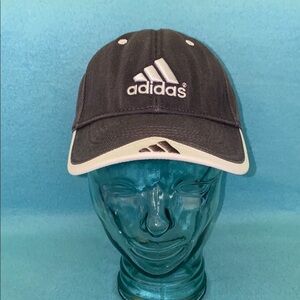 ADIDAS vintage baseball cap hat faded black white unisex adjustable size OSFA